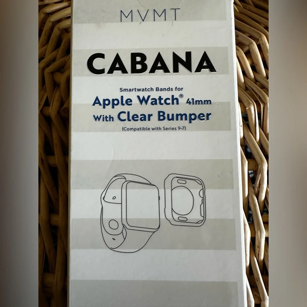 ⌚️ MVMT Cabana Blue White Apple Watch 41mm Band + Bumper NIP